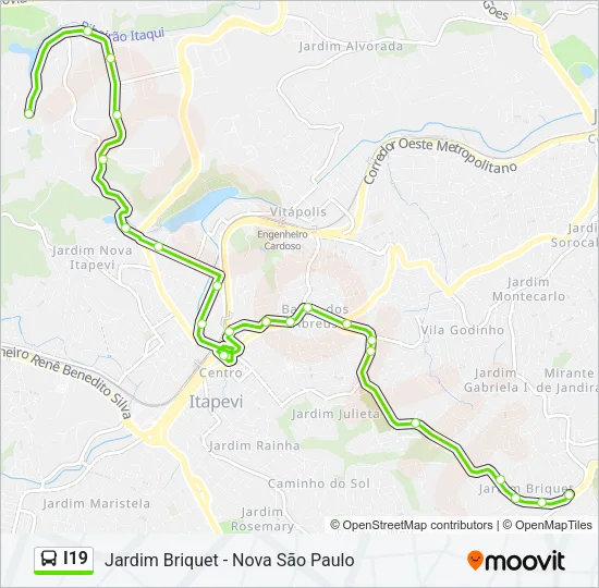 I19 Bus Line Map
