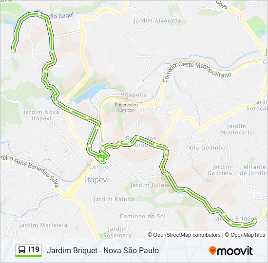 I19 bus Line Map