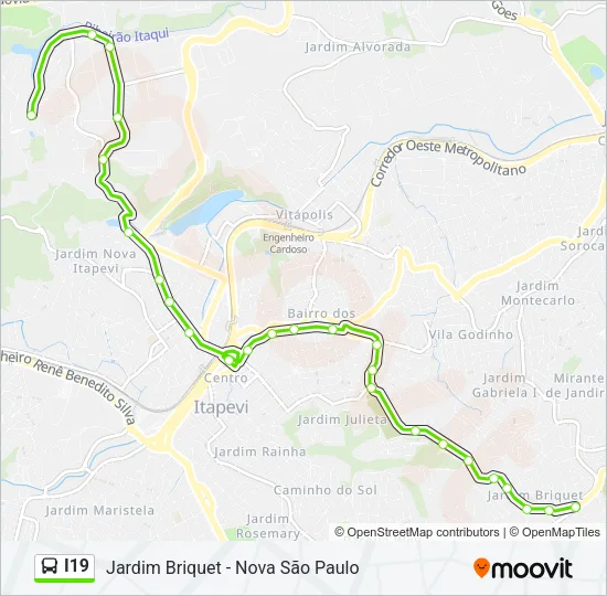 I19 Bus Line Map