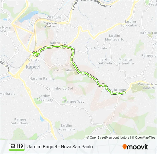 I19 Bus Line Map