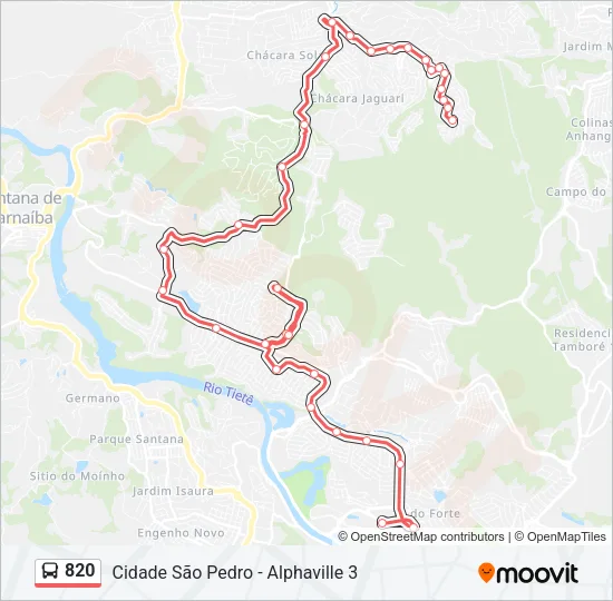 820 Bus Line Map