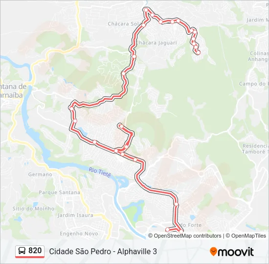 820 Bus Line Map