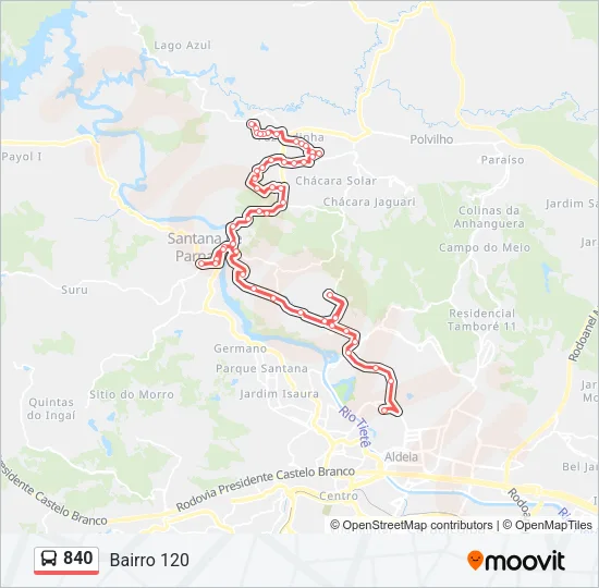 840 Bus Line Map
