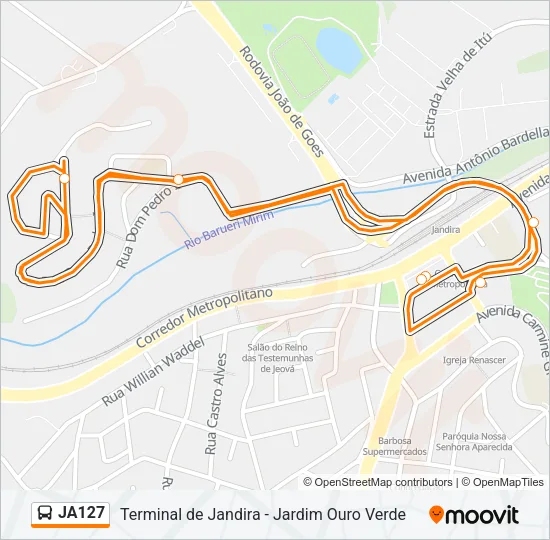 JA127 Bus Line Map