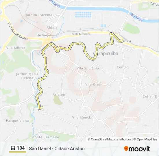 104 Bus Line Map