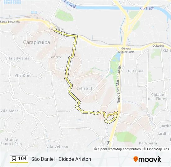 104 Bus Line Map