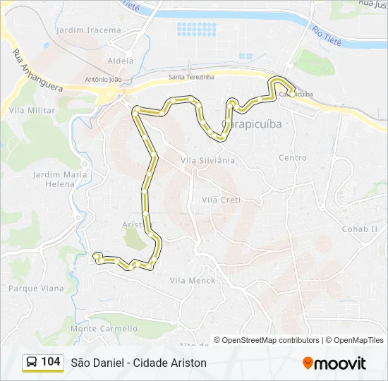 104 Bus Line Map