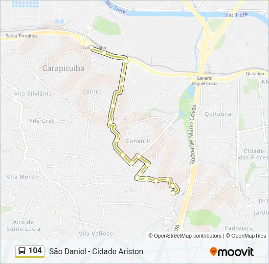 104 Bus Line Map