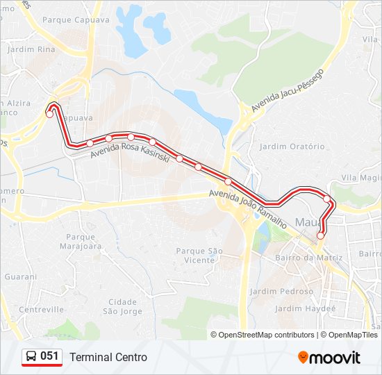 Mapa de 051 de autobús