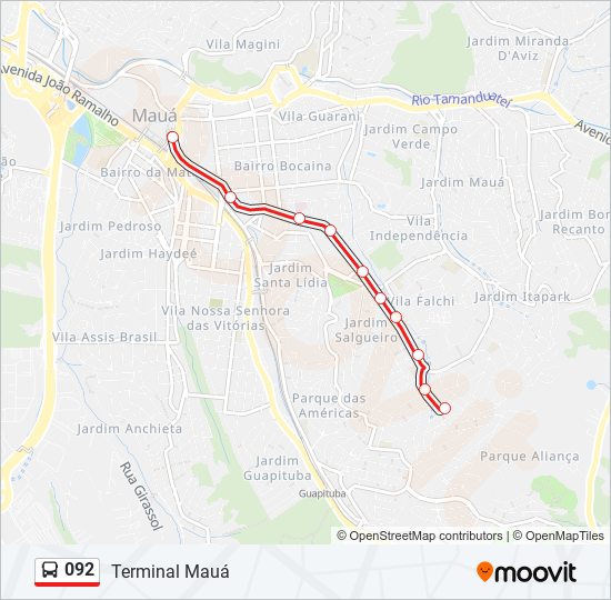 Mapa de 092 de autobús