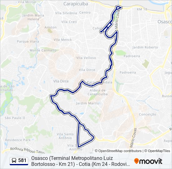 581 bus Line Map