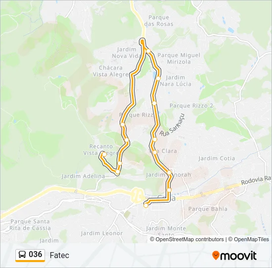 036 Bus Line Map