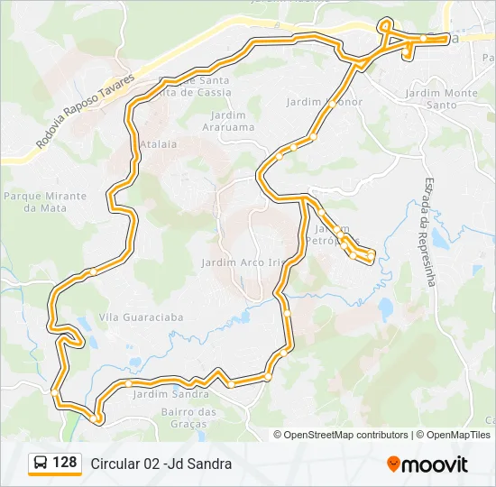 128 Bus Line Map