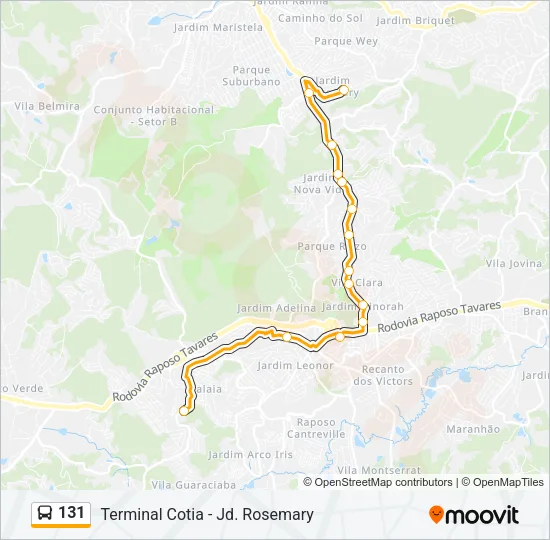 131 Bus Line Map