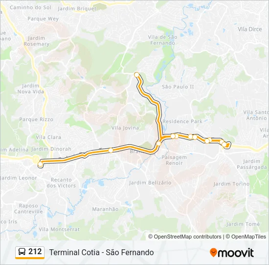 212 Bus Line Map