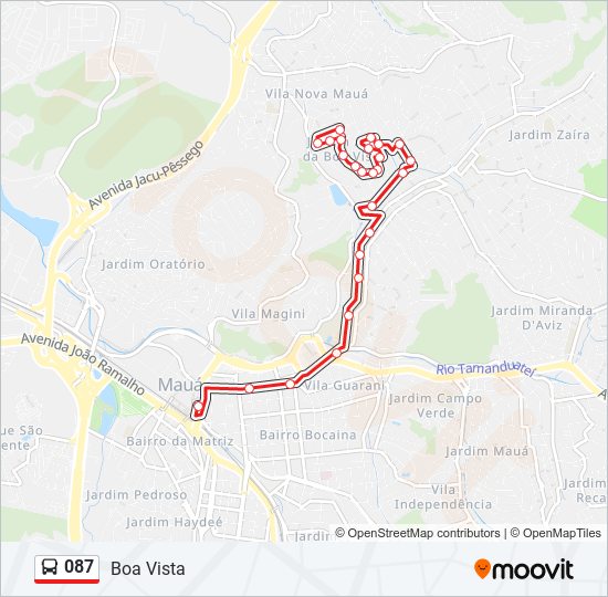 Mapa de 087 de autobús