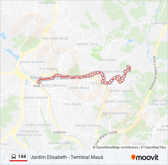 144 bus Line Map