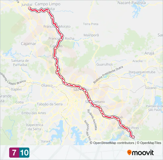 SERVIÇO 710 Train Line Map