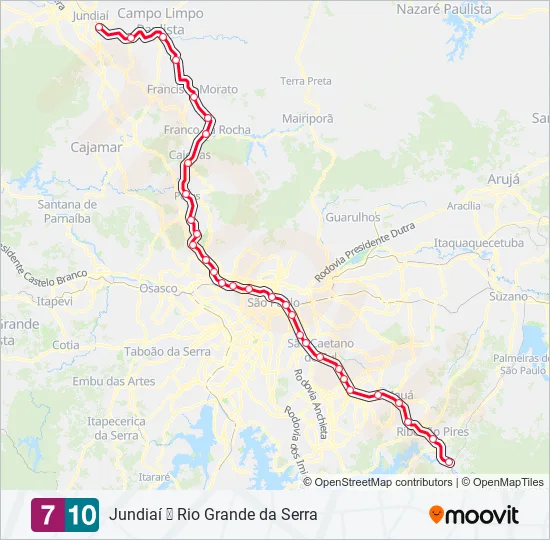 SERVIÇO 710 Train Line Map