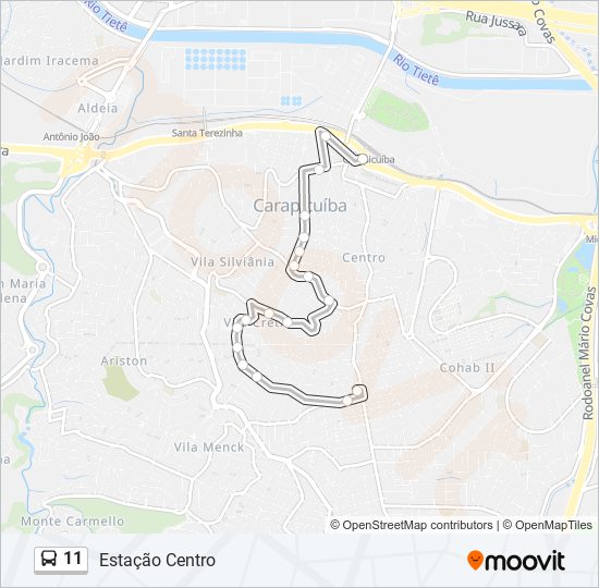 Mapa de 11 de autobús