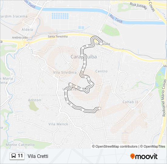 Mapa de 11 de autobús