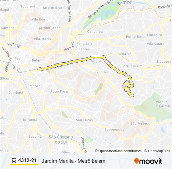 Mapa da linha 4312-21 de 