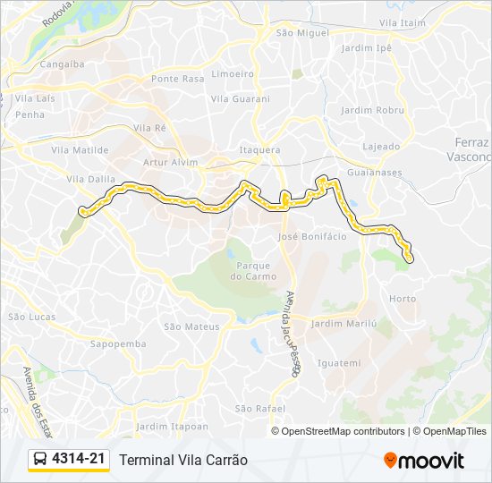 Mapa da linha 4314-21 de 