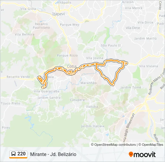 220 Bus Line Map