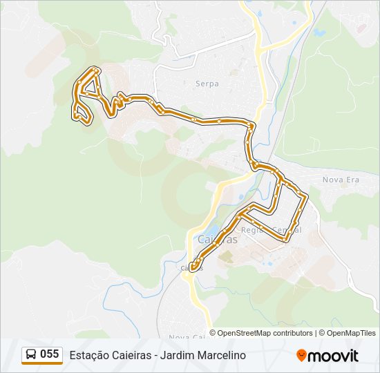 Mapa da linha 055 de 