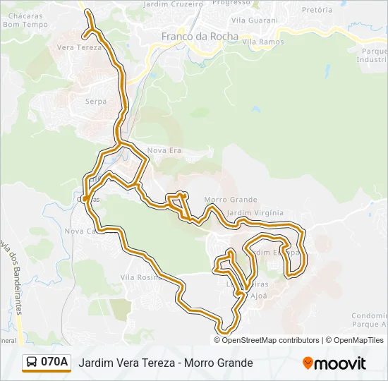 070A Bus Line Map