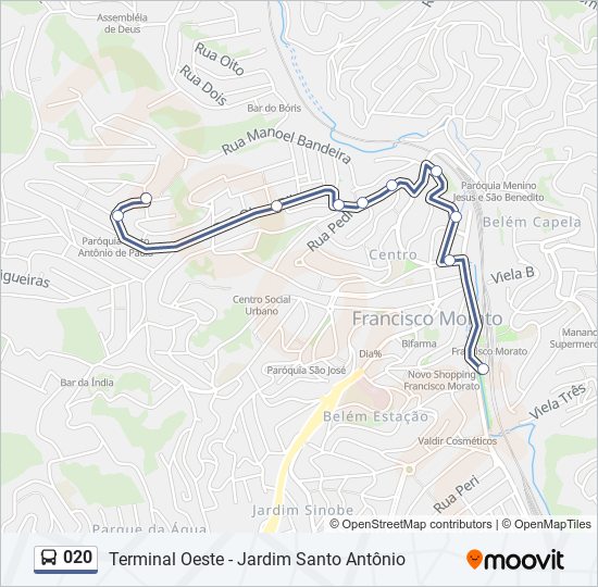 Mapa de 020 de autobús