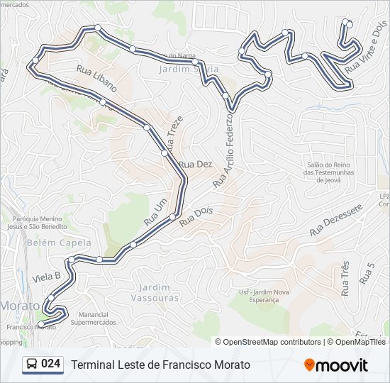 Mapa de 024 de autobús