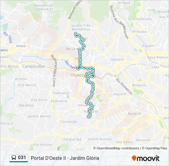 031 Bus Line Map