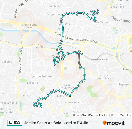 033 Bus Line Map