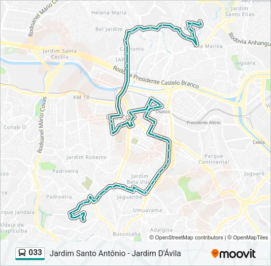 033 Bus Line Map