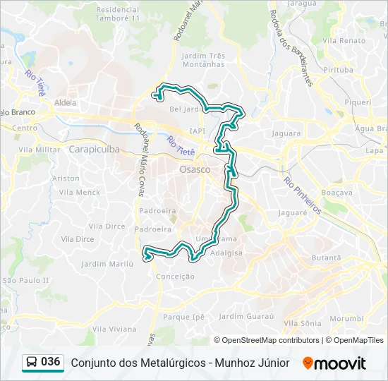 036 Bus Line Map