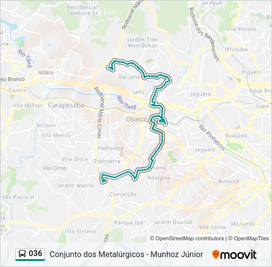 036 Bus Line Map