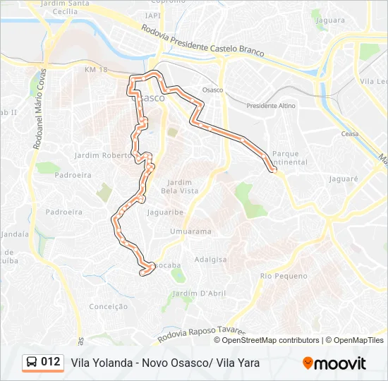012 Bus Line Map