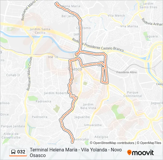 032 Bus Line Map