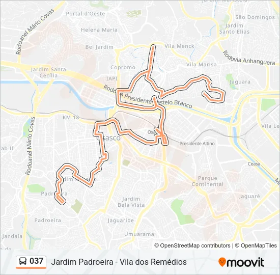 037 Bus Line Map