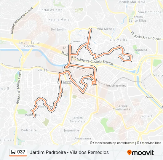 037 Bus Line Map