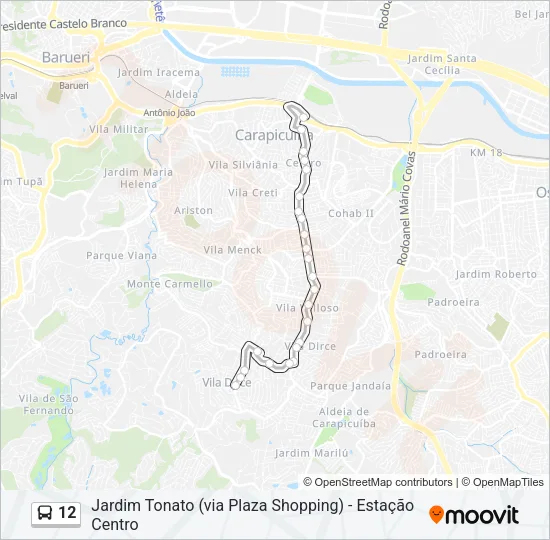 12 Bus Line Map