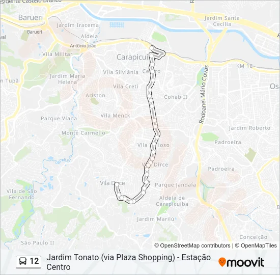 12 Bus Line Map