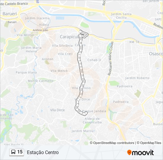 Mapa de 15 de autobús