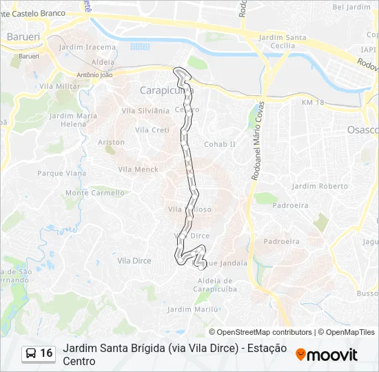 16 Bus Line Map