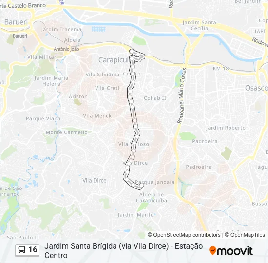 16 Bus Line Map