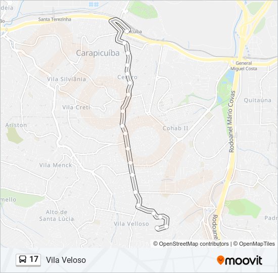 17 bus Line Map