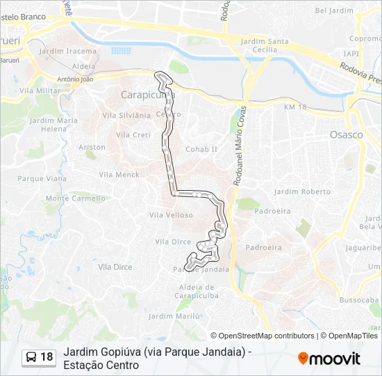 18 Bus Line Map