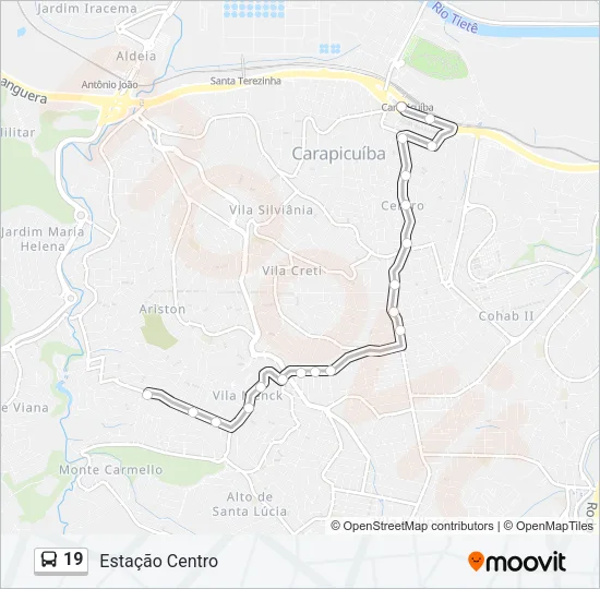 19 Bus Line Map