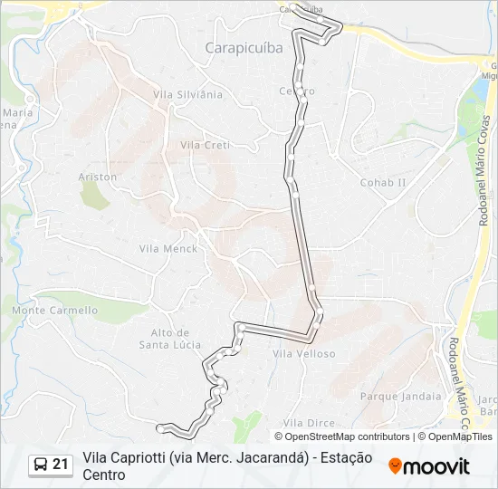 21 Bus Line Map